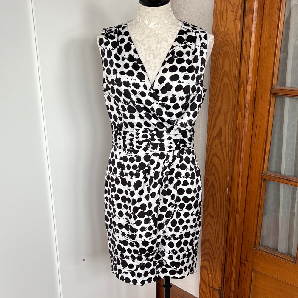 H&M Black and White Spotted Mini Dress